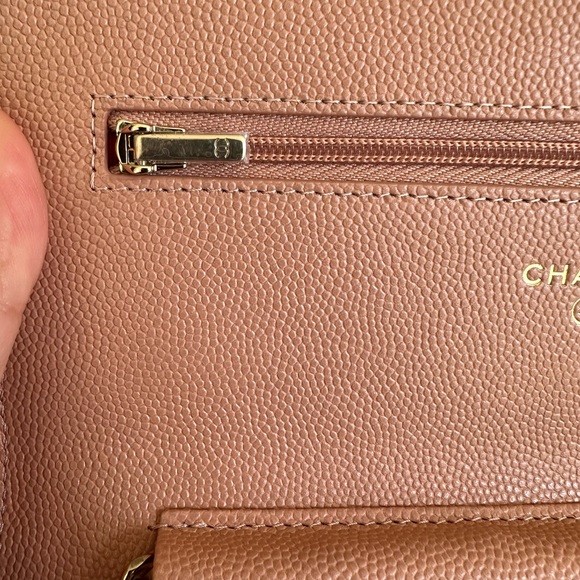 Brand New CHANEL 23P Beige Caviar GHW CC Wallet On Chain WOC with Receipt - Picture 12 of 14